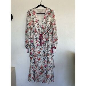 Ted Baker Millii‎ Tiered Floral Maxi Dress Size 6 Spring